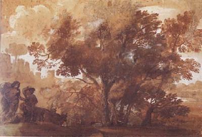 Claude Lorrain Landscape with Mythological Figures (mk17)